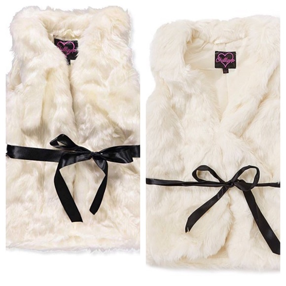 ▪️HP/Snowday Faux Fur Belted Vest/Ivory - Picture 4 of 4